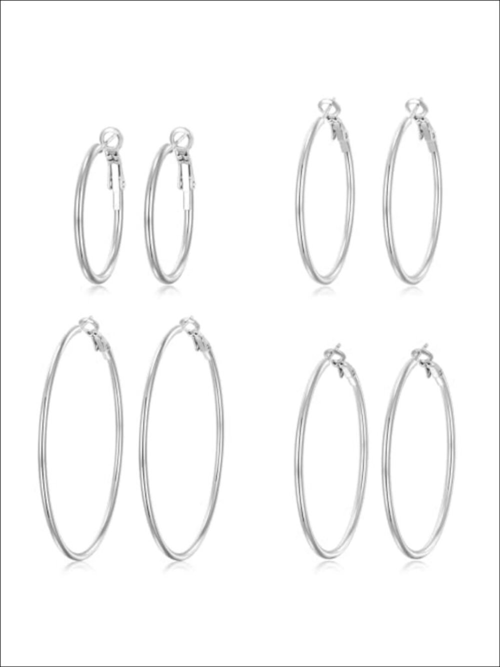 14K Gold Plated Hoop Earrings Set Hypoallergenic Lightweight 4 Pairs Women